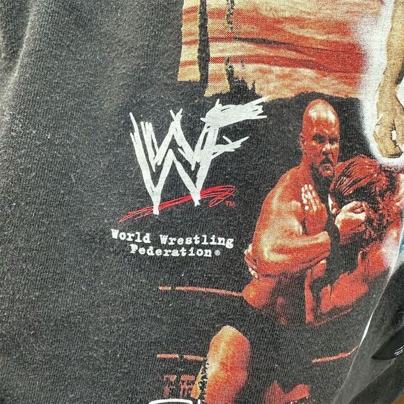 Vintage 1998 WWF Stone Cold Steve Austin Graphic Tee Men's XL Black - Picture 5 of 9